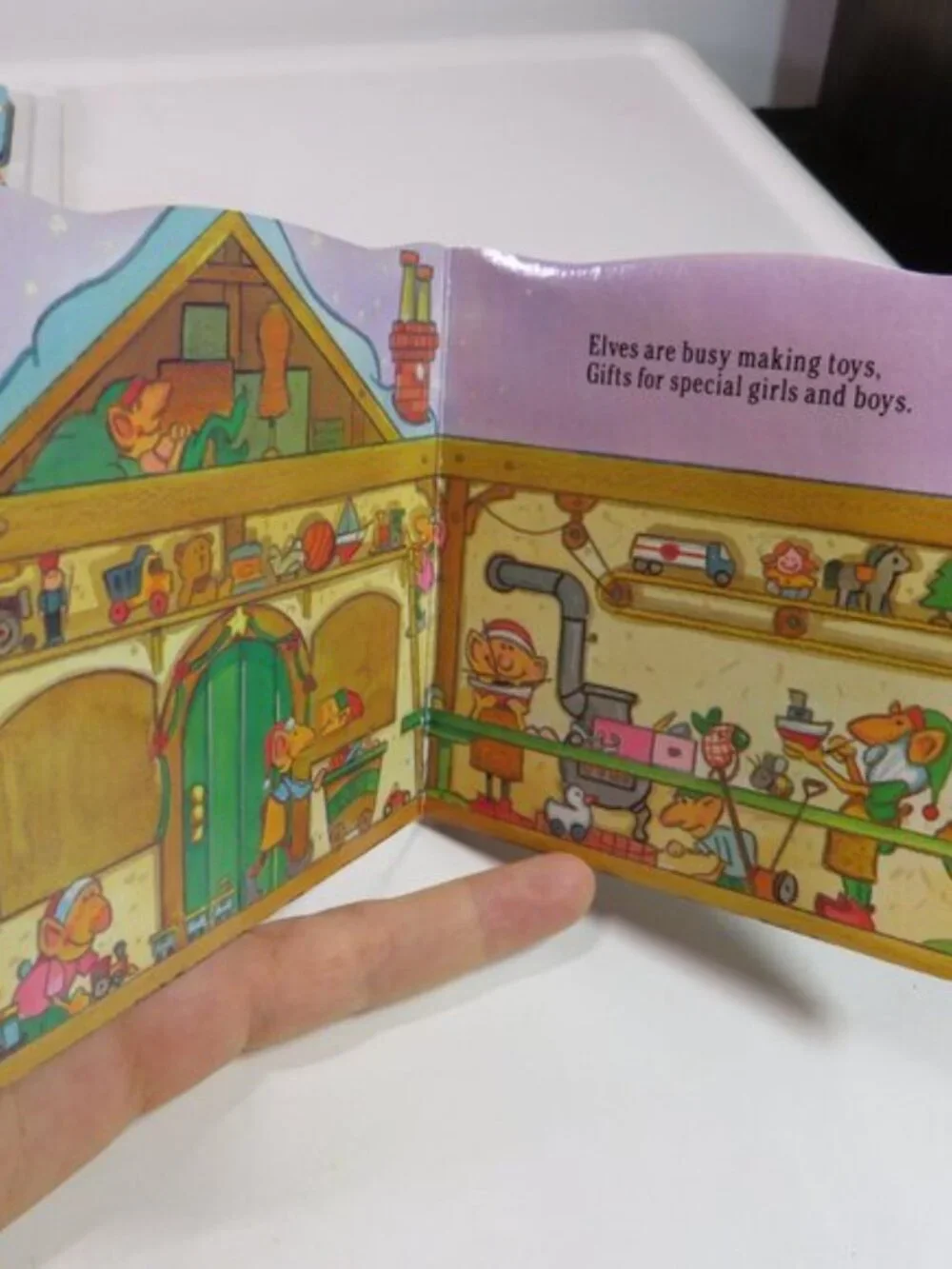 Santa’s Christmas Story Tray 1991, Vintage 22 Mini Board Books Stand Up Decor